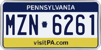 PA license plate MZN6261
