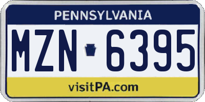 PA license plate MZN6395