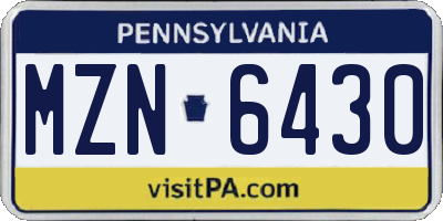 PA license plate MZN6430