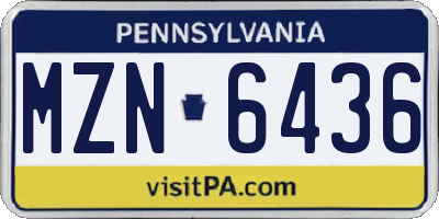 PA license plate MZN6436