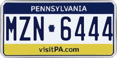PA license plate MZN6444