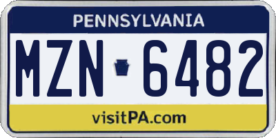 PA license plate MZN6482