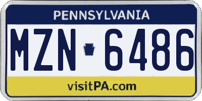 PA license plate MZN6486