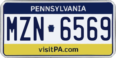 PA license plate MZN6569