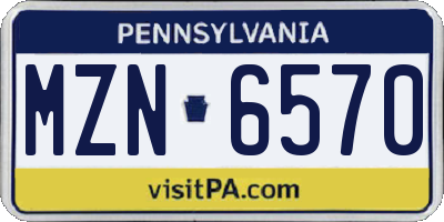 PA license plate MZN6570
