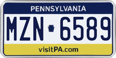 PA license plate MZN6589