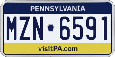 PA license plate MZN6591