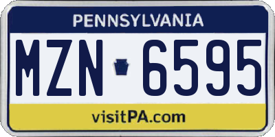 PA license plate MZN6595