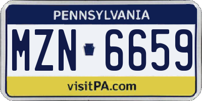 PA license plate MZN6659
