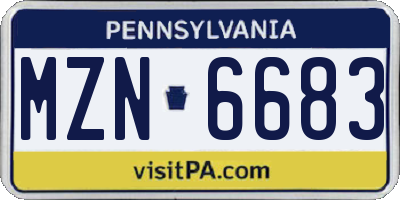 PA license plate MZN6683