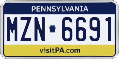 PA license plate MZN6691