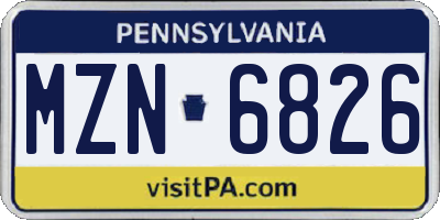 PA license plate MZN6826