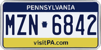 PA license plate MZN6842