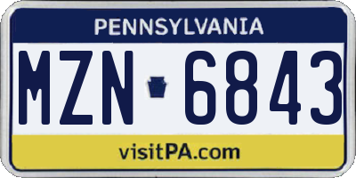 PA license plate MZN6843
