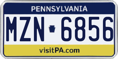 PA license plate MZN6856