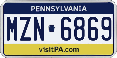 PA license plate MZN6869