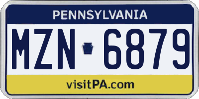 PA license plate MZN6879