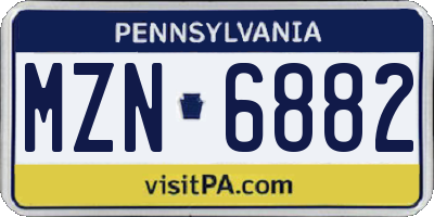 PA license plate MZN6882