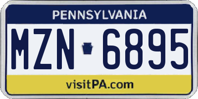 PA license plate MZN6895