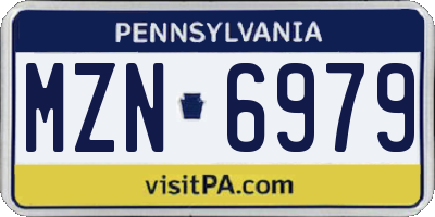 PA license plate MZN6979