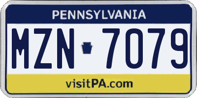 PA license plate MZN7079