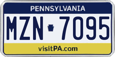 PA license plate MZN7095