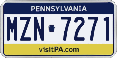 PA license plate MZN7271