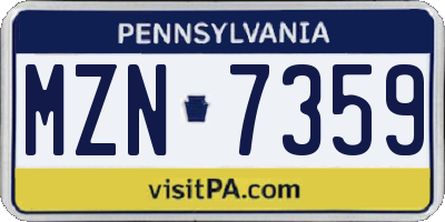 PA license plate MZN7359