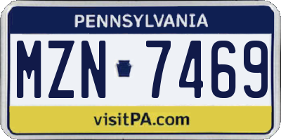PA license plate MZN7469