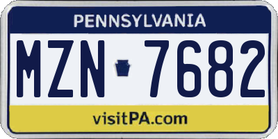 PA license plate MZN7682