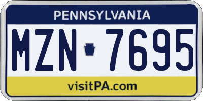 PA license plate MZN7695