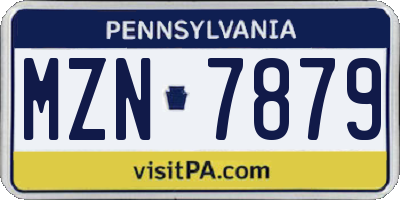PA license plate MZN7879
