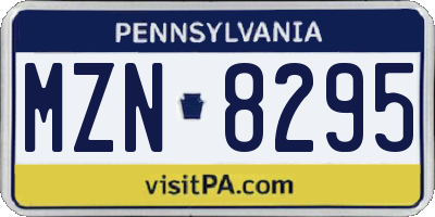 PA license plate MZN8295