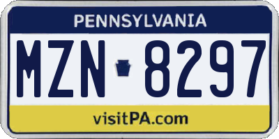 PA license plate MZN8297