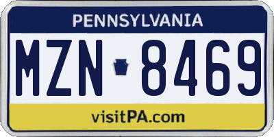 PA license plate MZN8469