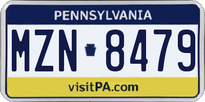 PA license plate MZN8479
