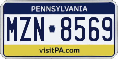 PA license plate MZN8569