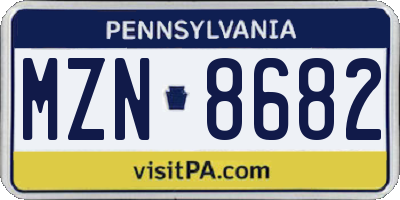 PA license plate MZN8682