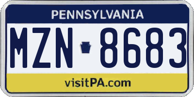 PA license plate MZN8683
