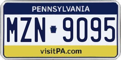 PA license plate MZN9095