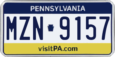 PA license plate MZN9157