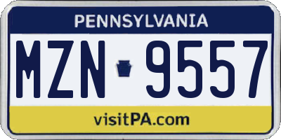 PA license plate MZN9557