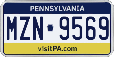PA license plate MZN9569