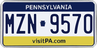 PA license plate MZN9570