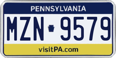 PA license plate MZN9579