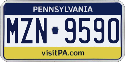 PA license plate MZN9590