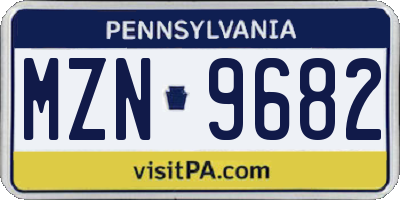PA license plate MZN9682