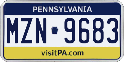 PA license plate MZN9683