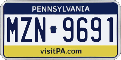 PA license plate MZN9691