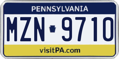 PA license plate MZN9710